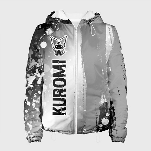Женская куртка Kuromi glitch на светлом фоне по-вертикали / 3D-Белый – фото 1