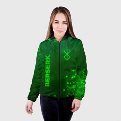 Куртка с капюшоном женская Berserk - green gradient вертикально, цвет: 3D-черный — фото 2