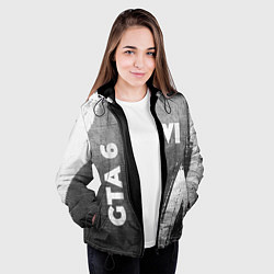 Куртка с капюшоном женская GTA 6 - grey gradient вертикально, цвет: 3D-черный — фото 2