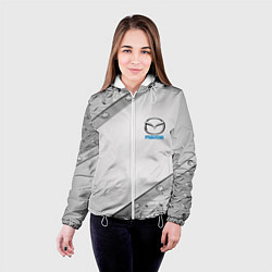 Куртка с капюшоном женская Mazda текстура метал, цвет: 3D-белый — фото 2