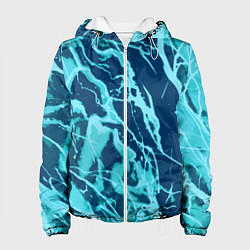 Женская куртка Морской сине-голубой абстракция