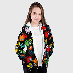 Куртка с капюшоном женская Персонажи игры Амонгас, цвет: 3D-белый — фото 2