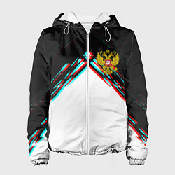 Женская куртка Краски глитч герб РФ