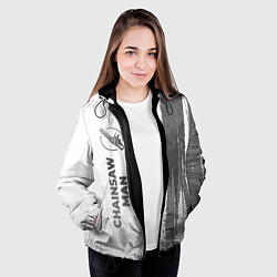 Куртка с капюшоном женская Chainsaw Man - white gradient по-вертикали, цвет: 3D-черный — фото 2