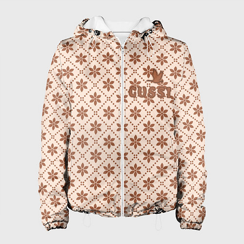 Женская куртка Гусси - надпись узор / 3D-Белый – фото 1