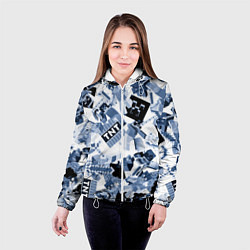 Куртка с капюшоном женская Персонажи из игры Майнкрафт, цвет: 3D-белый — фото 2