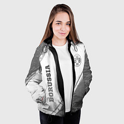 Куртка с капюшоном женская Borussia - white gradient вертикально, цвет: 3D-черный — фото 2