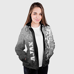Куртка с капюшоном женская Ajax - grey gradient по-вертикали, цвет: 3D-черный — фото 2