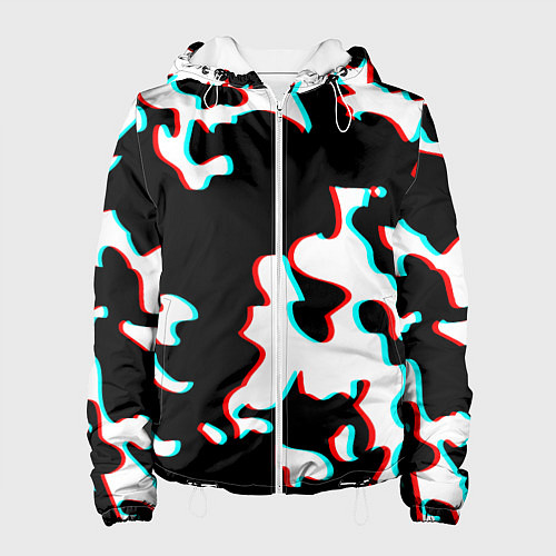 Женская куртка Камуфляж глитч / 3D-Белый – фото 1