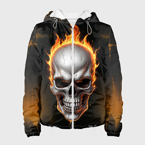 Женская куртка Череп в огне / 3D-Белый – фото 1