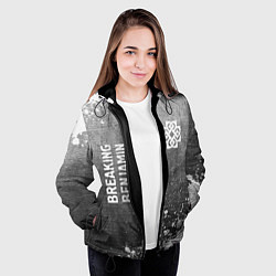 Куртка с капюшоном женская Breaking Benjamin - grey gradient вертикально, цвет: 3D-черный — фото 2