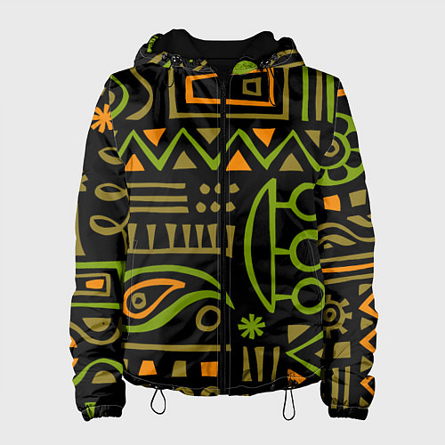 Женская куртка Abstract ethnic theme / 3D-Черный – фото 1