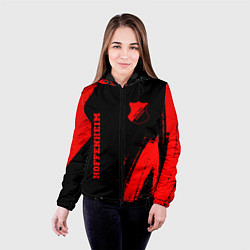Куртка с капюшоном женская Hoffenheim - red gradient вертикально, цвет: 3D-черный — фото 2