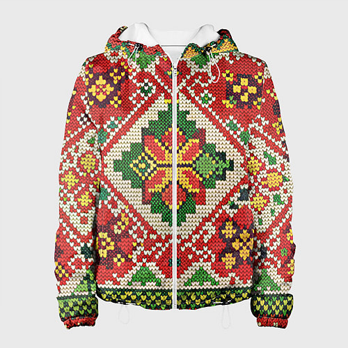 Женская куртка Классические русские узоры и орнамент / 3D-Белый – фото 1