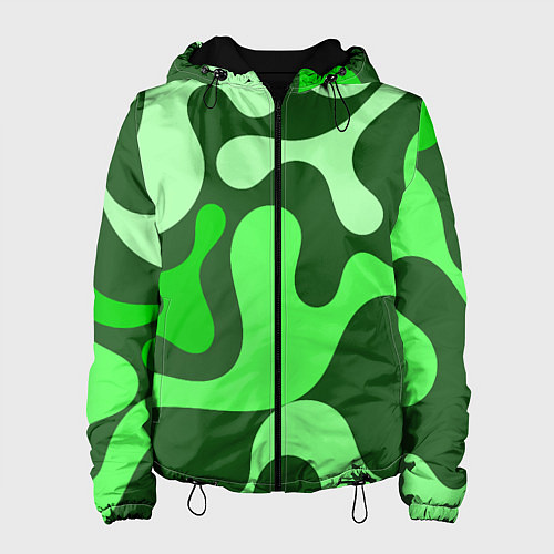 Женская куртка Камуфляж зеленый крупный / 3D-Черный – фото 1