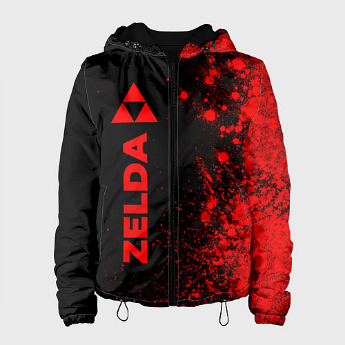 Женская куртка Zelda - red gradient по-вертикали / 3D-Черный – фото 1