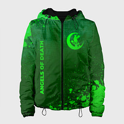 Куртка с капюшоном женская Angels of Death - green gradient вертикально, цвет: 3D-черный