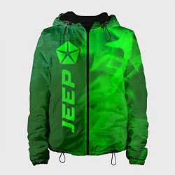Куртка с капюшоном женская Jeep - green gradient по-вертикали, цвет: 3D-черный