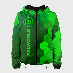 Куртка с капюшоном женская Palworld - green gradient по-вертикали, цвет: 3D-черный