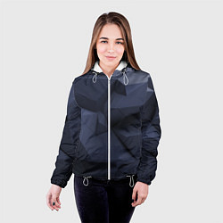 Куртка с капюшоном женская Трехмерные плиты, цвет: 3D-белый — фото 2