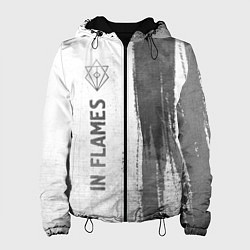 Куртка с капюшоном женская In Flames - white gradient по-вертикали, цвет: 3D-черный