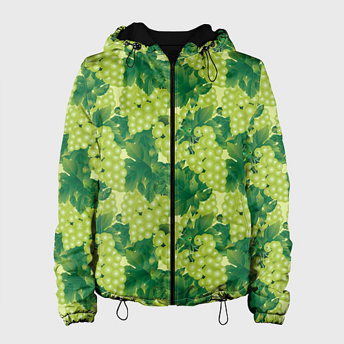 Женская куртка Виноградный цветной паттерн / 3D-Черный – фото 1