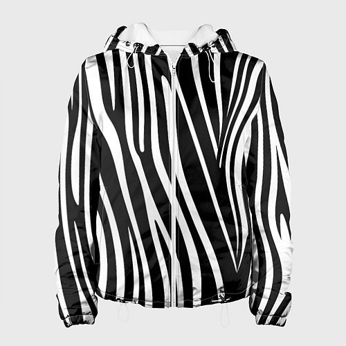 Женская куртка Полоски зебры / 3D-Белый – фото 1