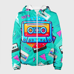 Женская куртка Кассеты и надпись 90s