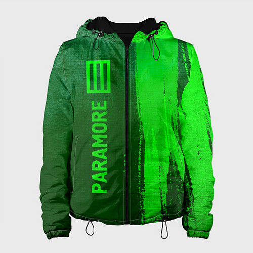 Женская куртка Paramore - green gradient по-вертикали / 3D-Черный – фото 1