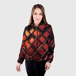 Куртка с капюшоном женская Геометрия карбон, цвет: 3D-черный — фото 2