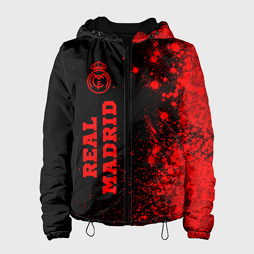 Женская куртка Real Madrid - red gradient по-вертикали / 3D-Черный – фото 1