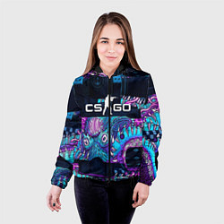 Куртка с капюшоном женская CS GO neon blob, цвет: 3D-черный — фото 2