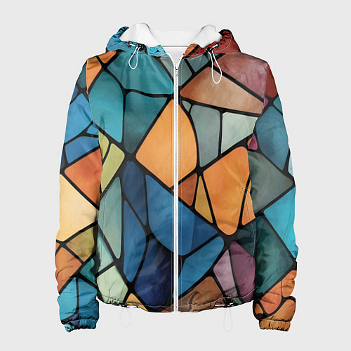 Женская куртка Мозаика цветное стекло / 3D-Белый – фото 1