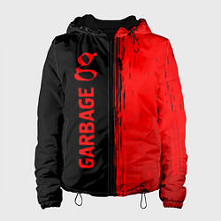 Куртка с капюшоном женская Garbage - red gradient по-вертикали, цвет: 3D-черный