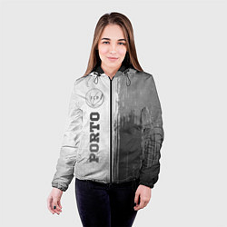 Куртка с капюшоном женская Porto - white gradient по-вертикали, цвет: 3D-черный — фото 2