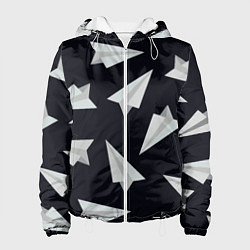 Куртка с капюшоном женская Белый бумажный самолётик - Телеграм, цвет: 3D-белый