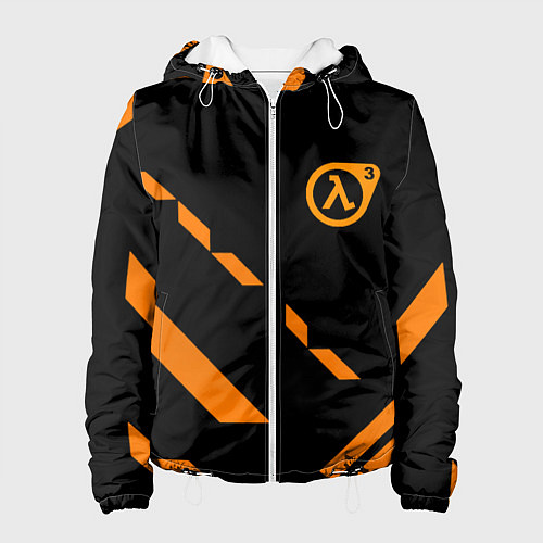Женская куртка Half life geometry orange / 3D-Белый – фото 1