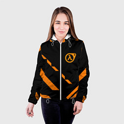 Куртка с капюшоном женская Half life geometry orange, цвет: 3D-белый — фото 2