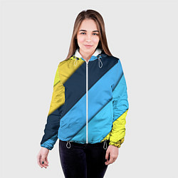 Куртка с капюшоном женская Линии геометрия, цвет: 3D-белый — фото 2