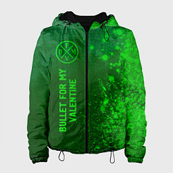 Куртка с капюшоном женская Bullet For My Valentine - green gradient по-вертик, цвет: 3D-черный