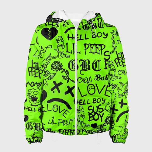 Женская куртка Lil Peep кислотный паттерн / 3D-Белый – фото 1