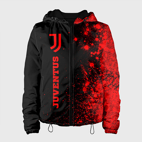 Женская куртка Juventus - red gradient по-вертикали / 3D-Черный – фото 1