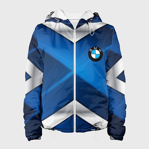 Женская куртка BMW metalic blue abstract / 3D-Белый – фото 1