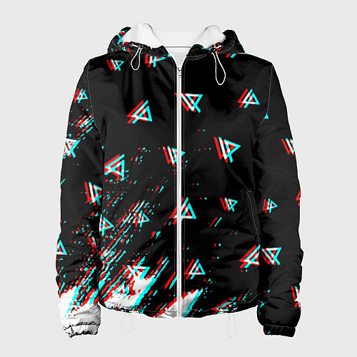 Женская куртка Linkin park glitch patern / 3D-Белый – фото 1