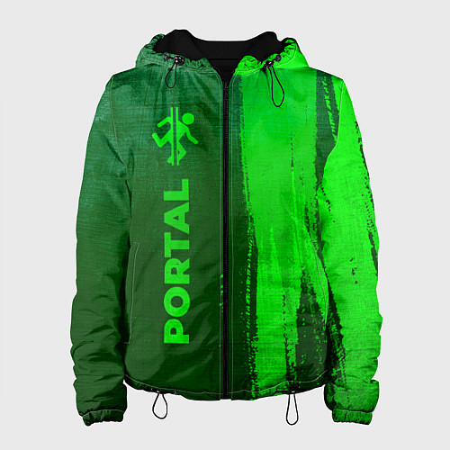 Женская куртка Portal - green gradient по-вертикали / 3D-Черный – фото 1