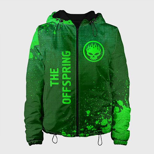 Женская куртка The Offspring - green gradient вертикально / 3D-Черный – фото 1