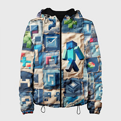 Женская куртка Minecraft шагает на пэчворк