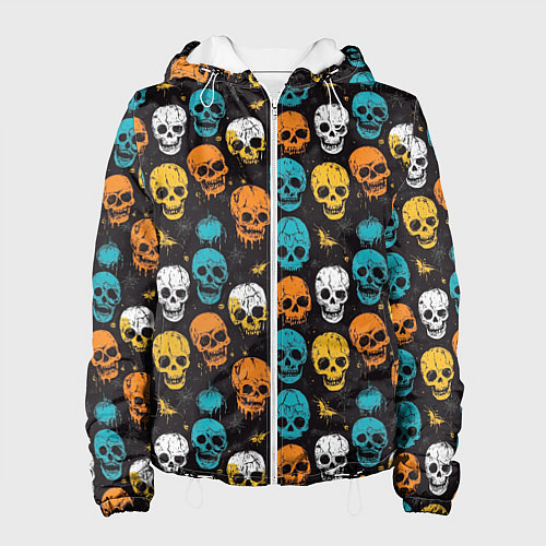 Женская куртка Паттерн с черепами - грифика / 3D-Белый – фото 1