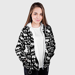 Куртка с капюшоном женская Marshmello pattern music, цвет: 3D-белый — фото 2