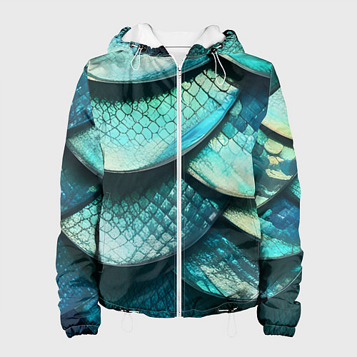 Женская куртка Чешуя крупной рыбы / 3D-Белый – фото 1